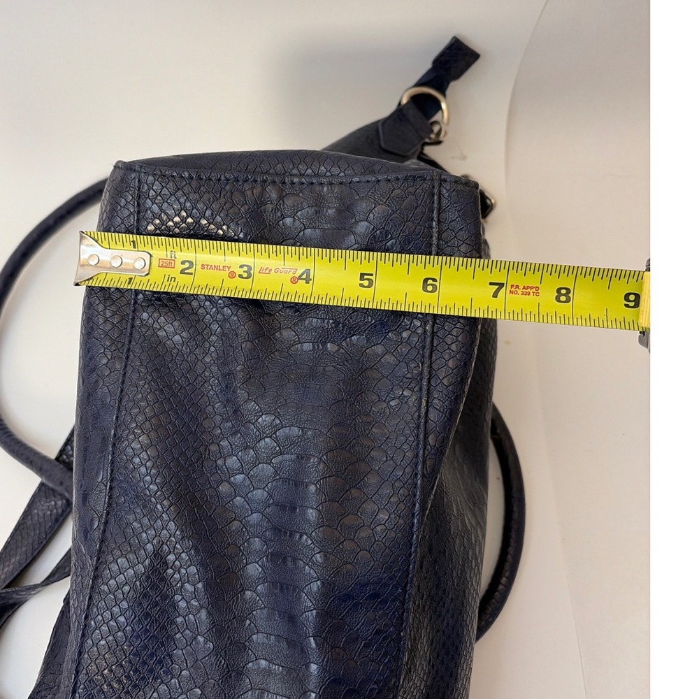 New York and Company Navy Blue Snakeskin Satchel Handbag Crossbody Bag NWT - Picture 11 of 11
